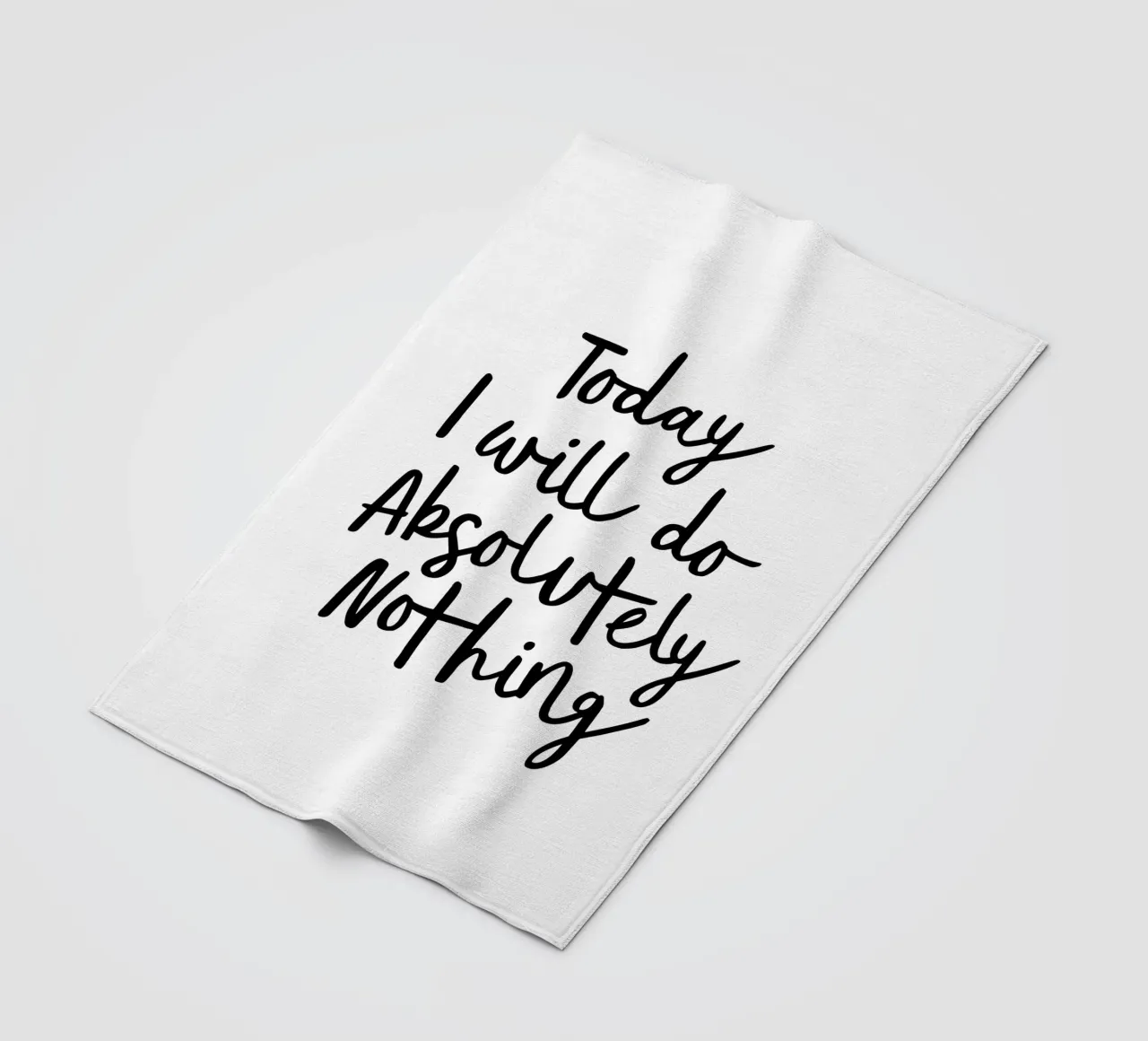 Oggi non farò assolutamente nulla, pigro design tipografico coperta in pile da THE MOTIVATED TYPE