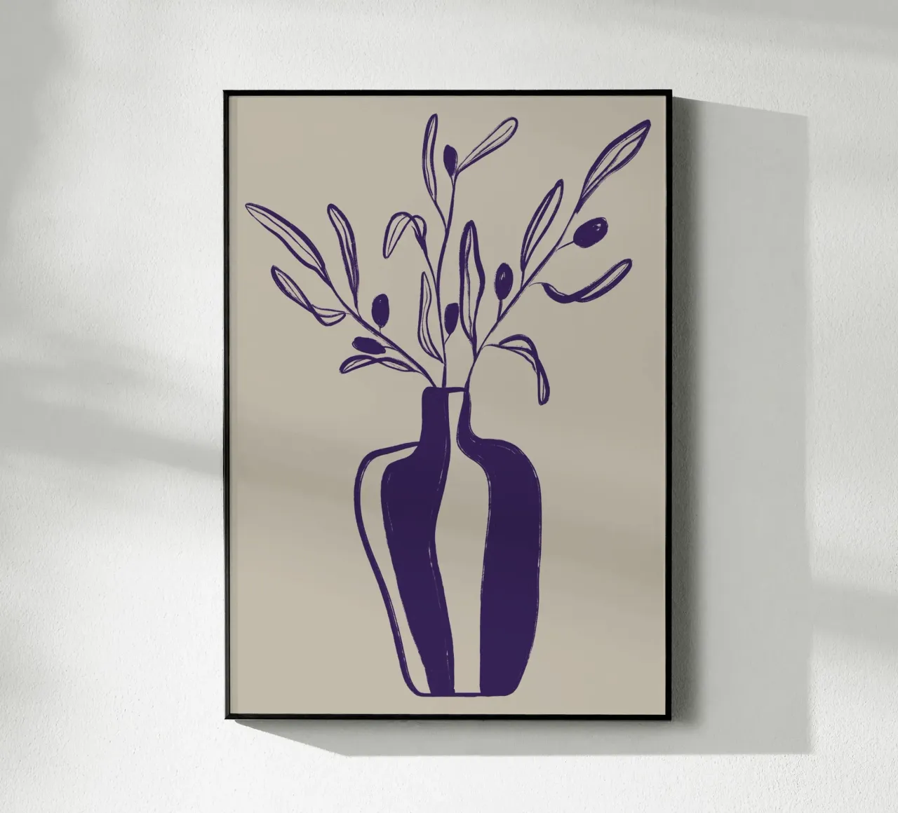 Vase and olive bouquet acrylic glass by Sixmai
