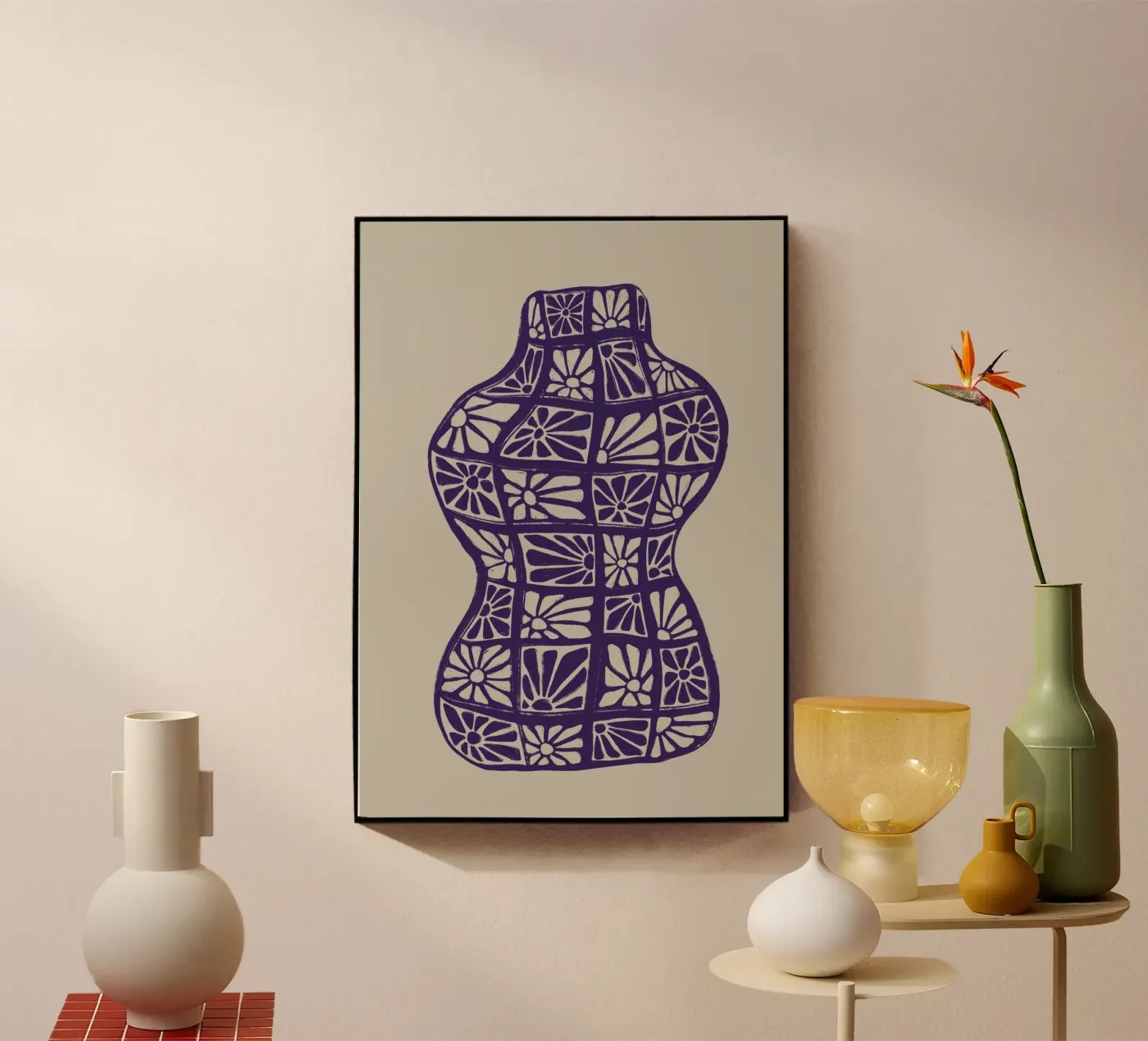 Vase abstrait acryl van Sixmai