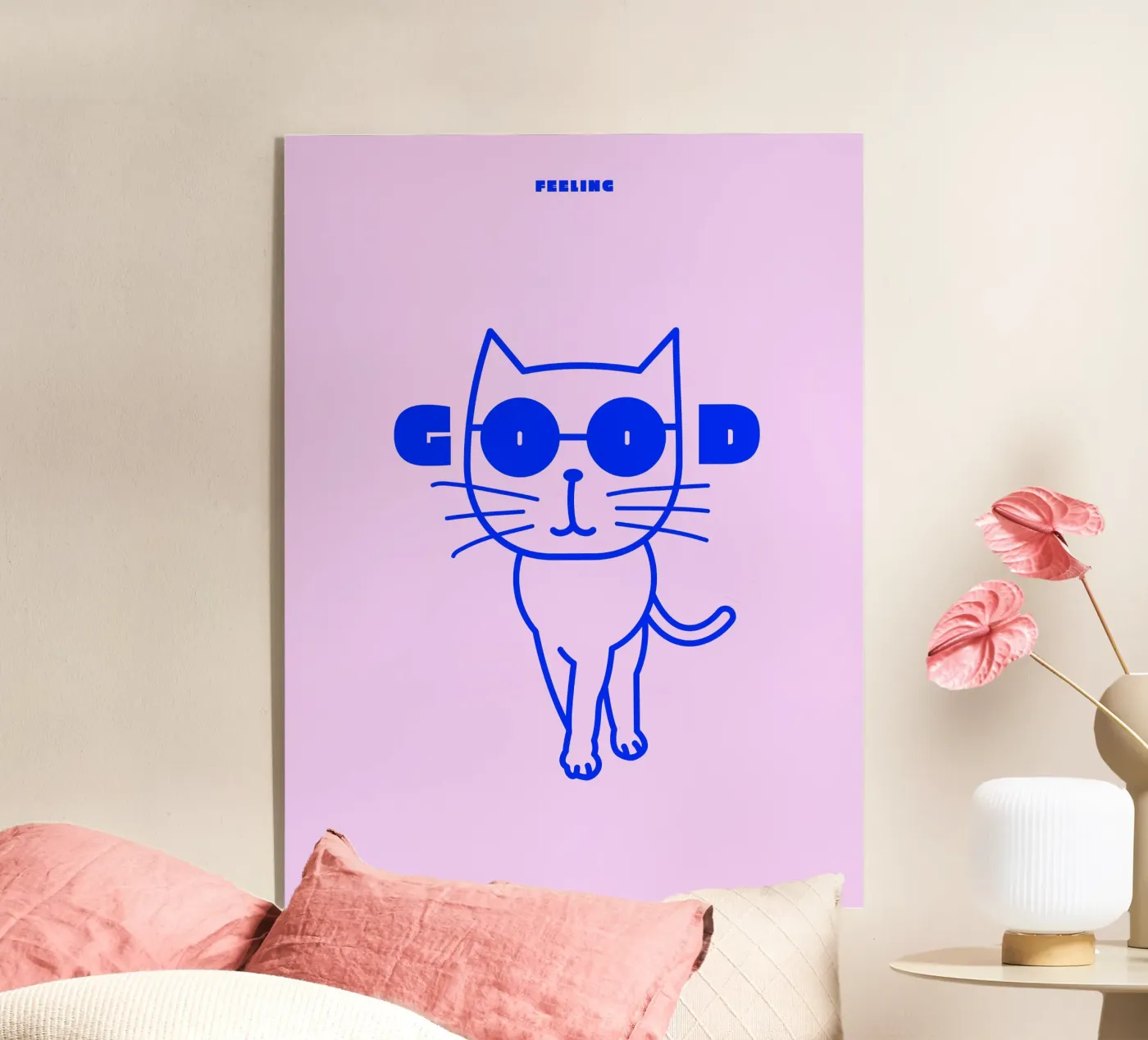 Feeling Good Cat acryl van Bureau Purpur