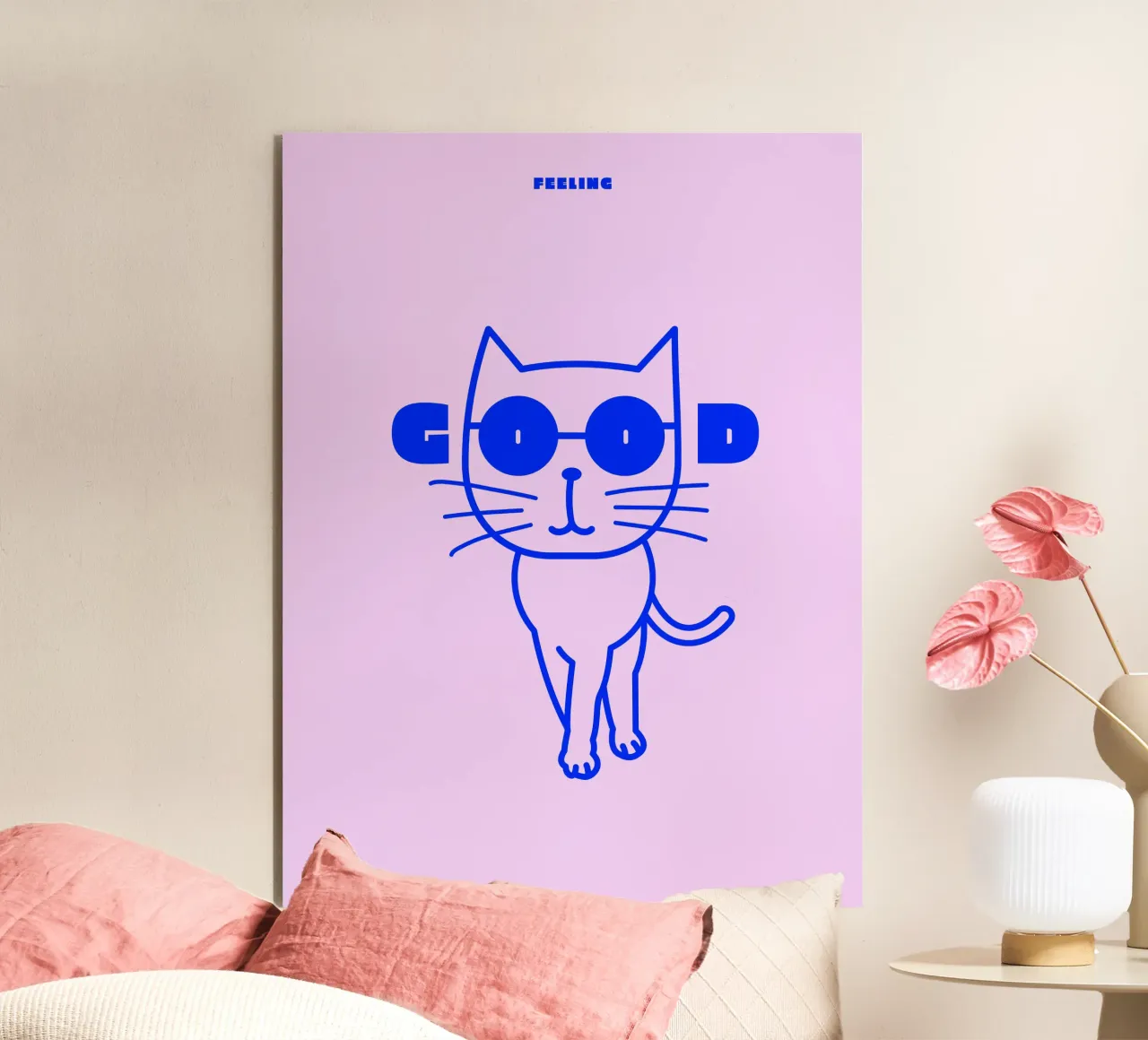 Feeling Good Cat Alu-Dibond von Bureau Purpur