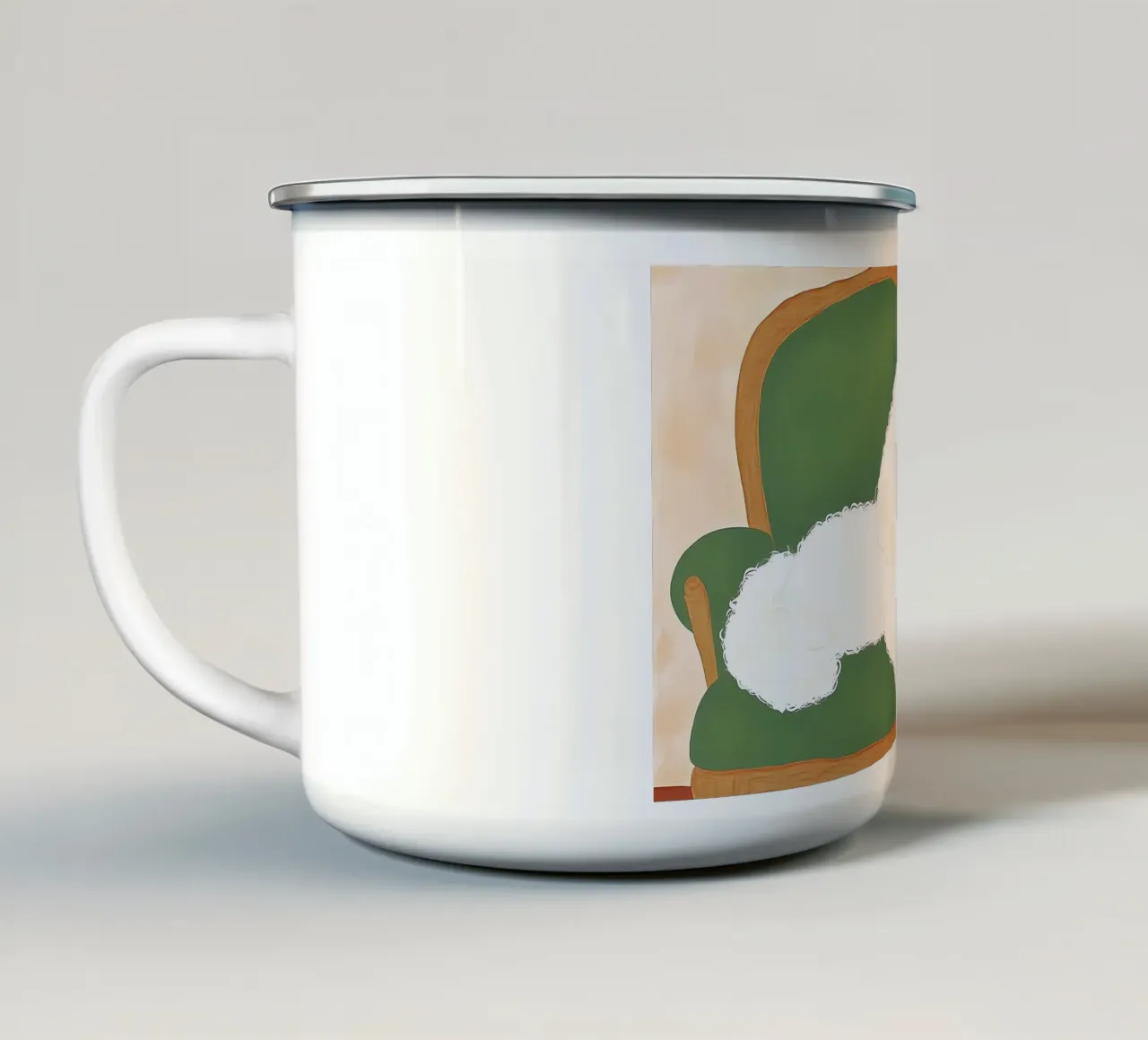 Barboncino bianco tazza in smalto da IamHomeStudio