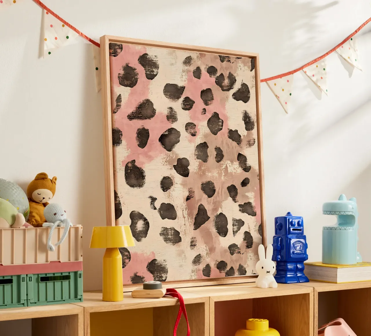 Leopard & Pink tela con Cornice a cassetta da IamHomeStudio