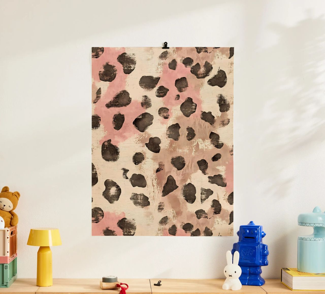 Leopard & Rosa Poster von Olga Wildrose