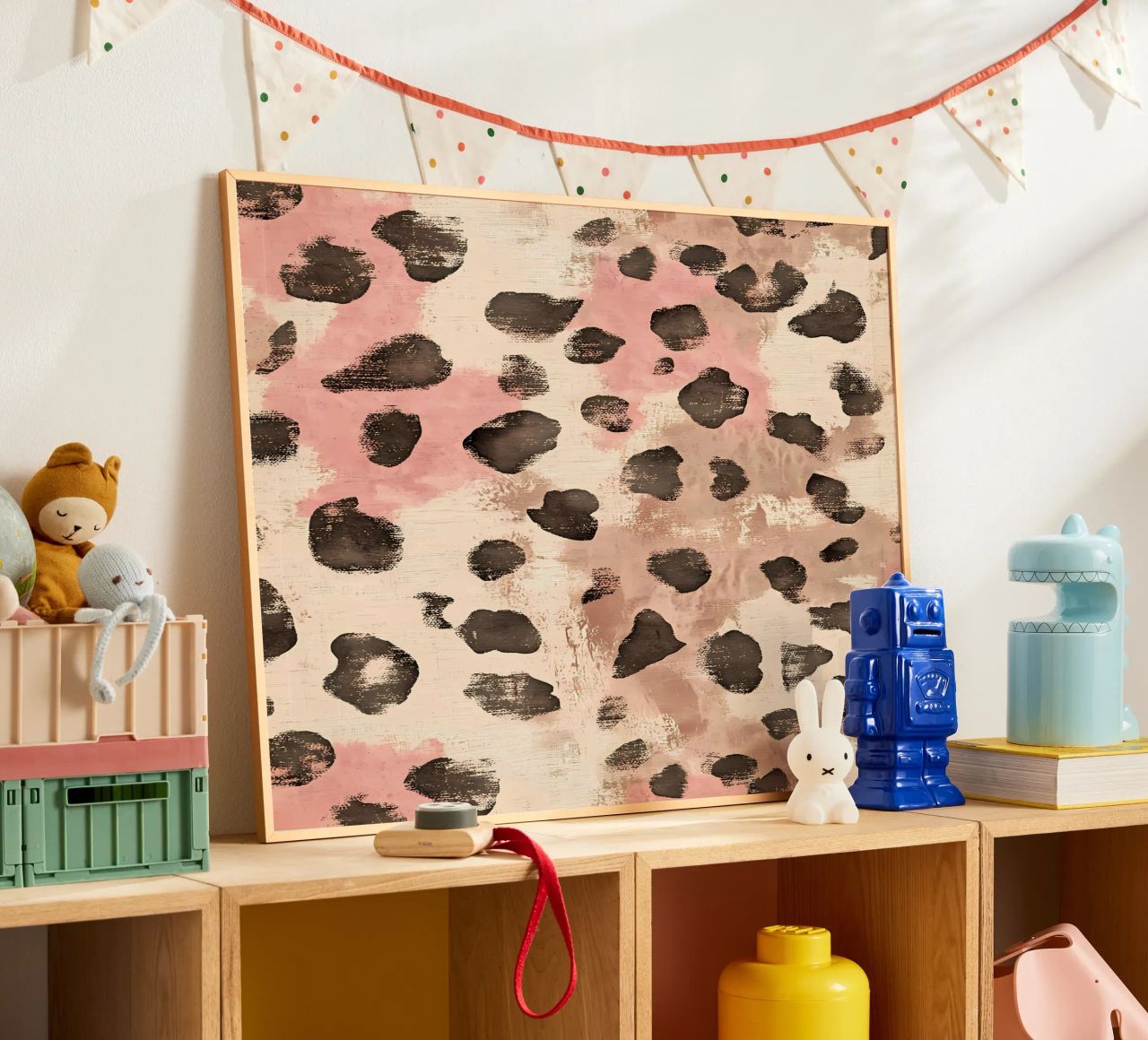 Leopard & Rosa Poster von Olga Wildrose