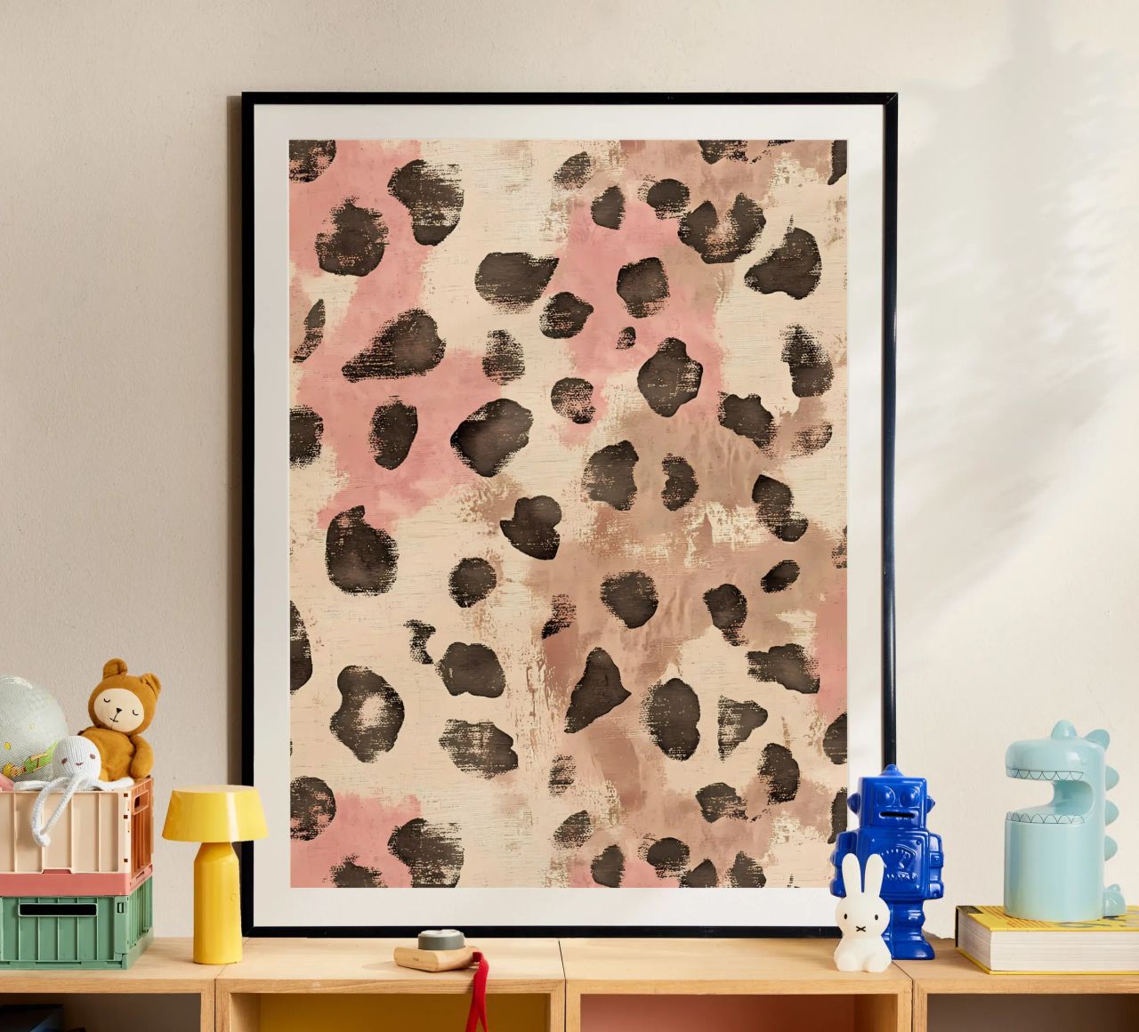 Leopard & Rosa Poster von Olga Wildrose