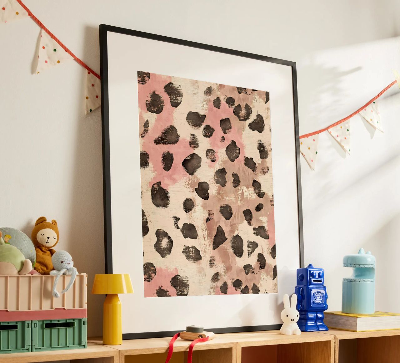 Leopard & Rosa Poster von Olga Wildrose