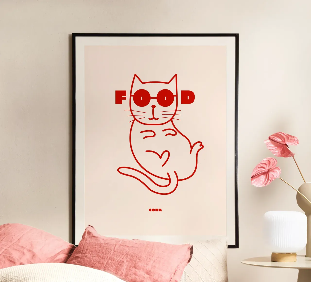 Food Coma Cat hahnemühle by Bureau Purpur