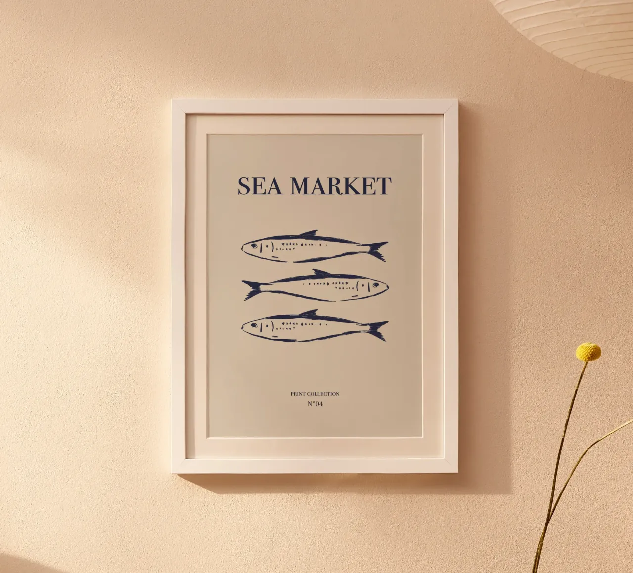 Sardine del mercato marino poster con telaio in plastica da Sixmai
