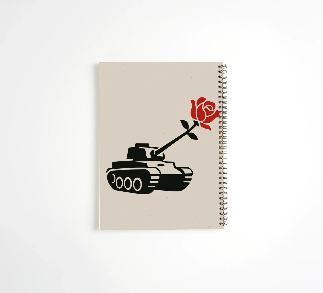 Tank With A Rose spiral notebook by ramosashop