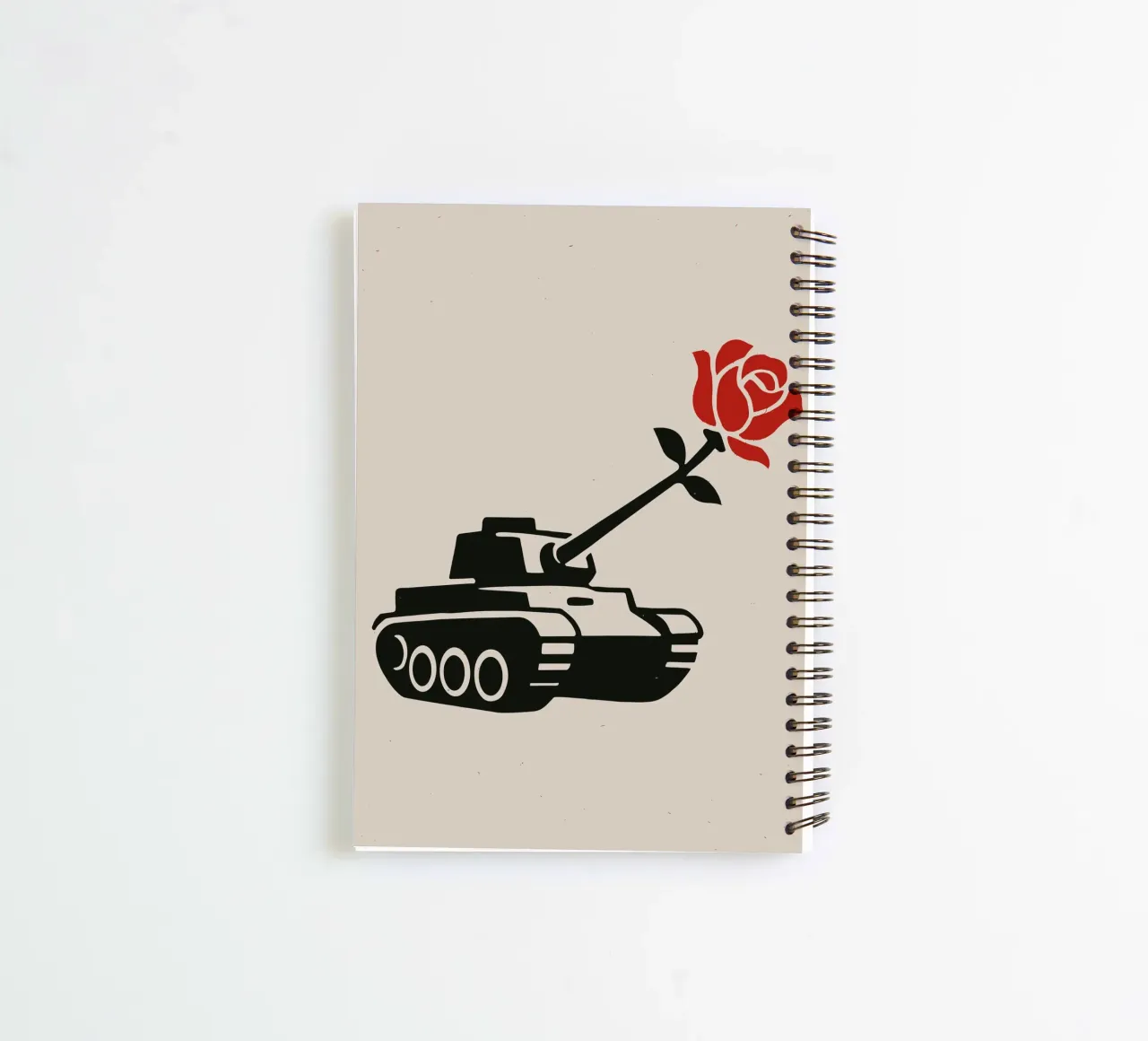 Tank With A Rose spiral notebook by ramosashop