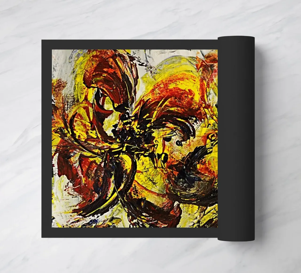 DANCING FLOWERS doormat by Thierry Vobmann Abstract painting