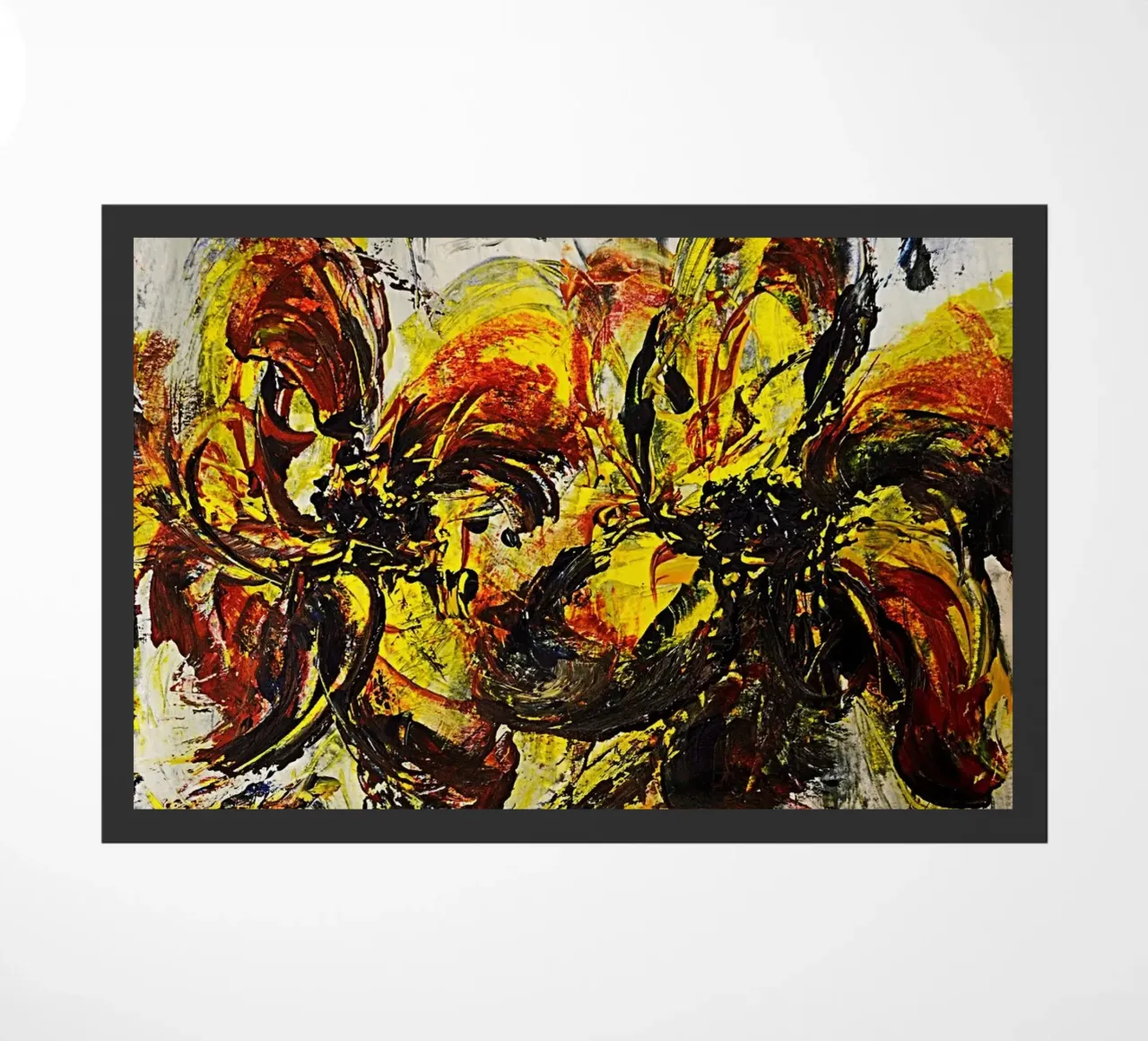 DANCING FLOWERS doormat by Thierry Vobmann Abstract painting
