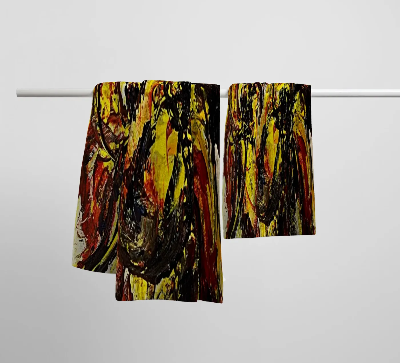 DANCING FLOWERS towel by Thierry Vobmann Abstract painting