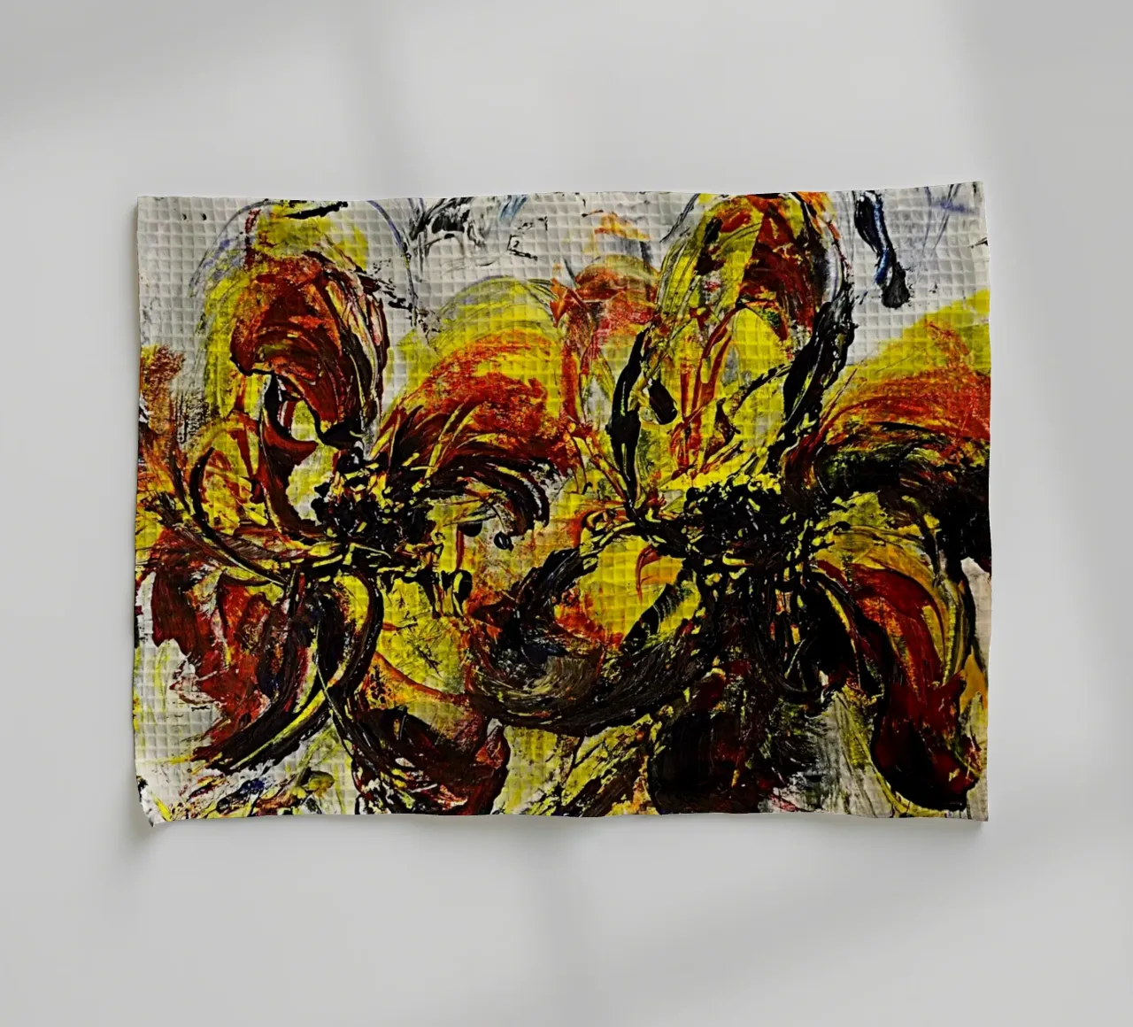 DANCING FLOWERS Geschirrtuch von Thierry Vobmann Abstract painting