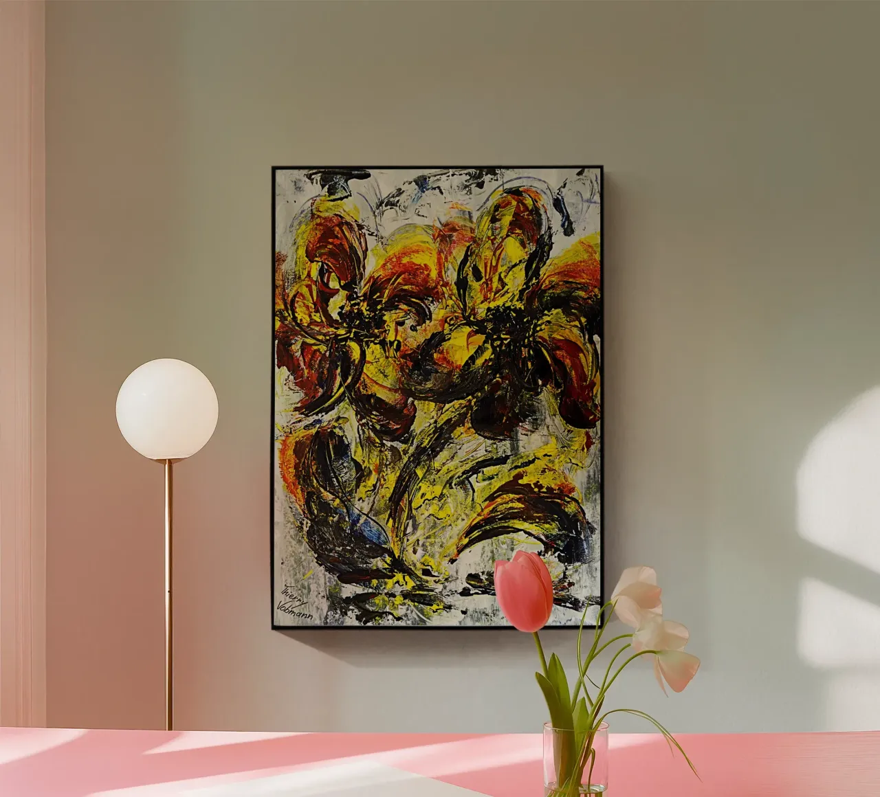 DANCING FLOWERS plexiglass da Thierry Vobmann Abstract painting