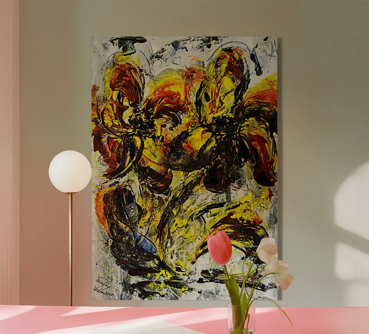 DANCING FLOWERS plexiglass da Thierry Vobmann Abstract painting