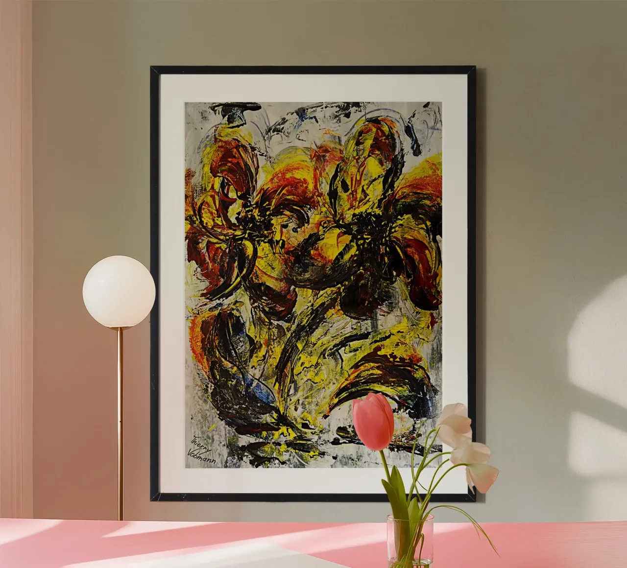 DANCING FLOWERS poster da Thierry Vobmann Abstract painting