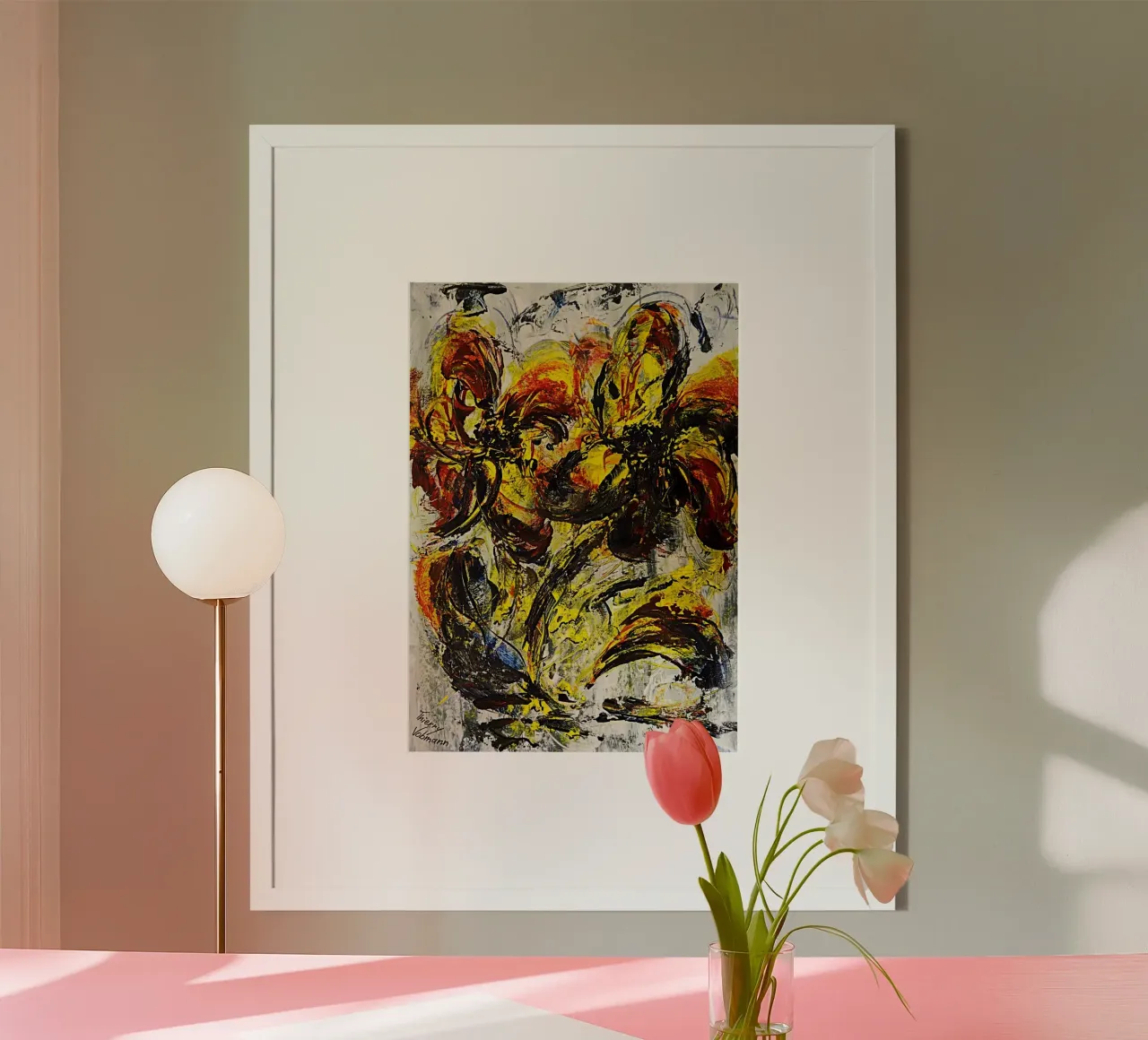 DANCING FLOWERS hahnemühle by Thierry Vobmann Abstract painting