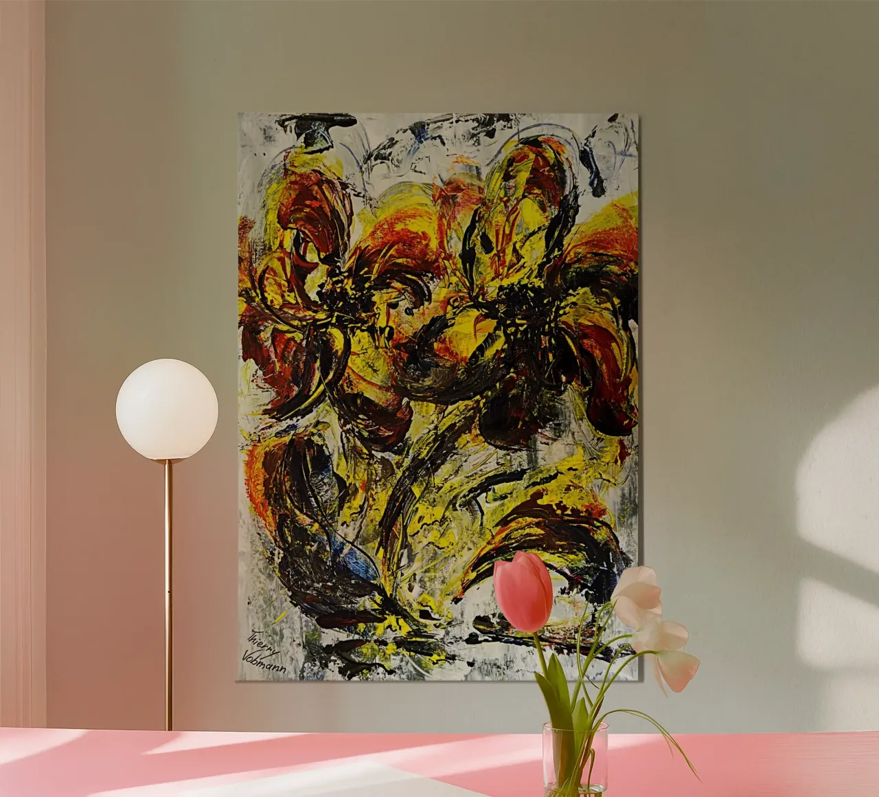 DANCING FLOWERS poster da Thierry Vobmann Abstract painting
