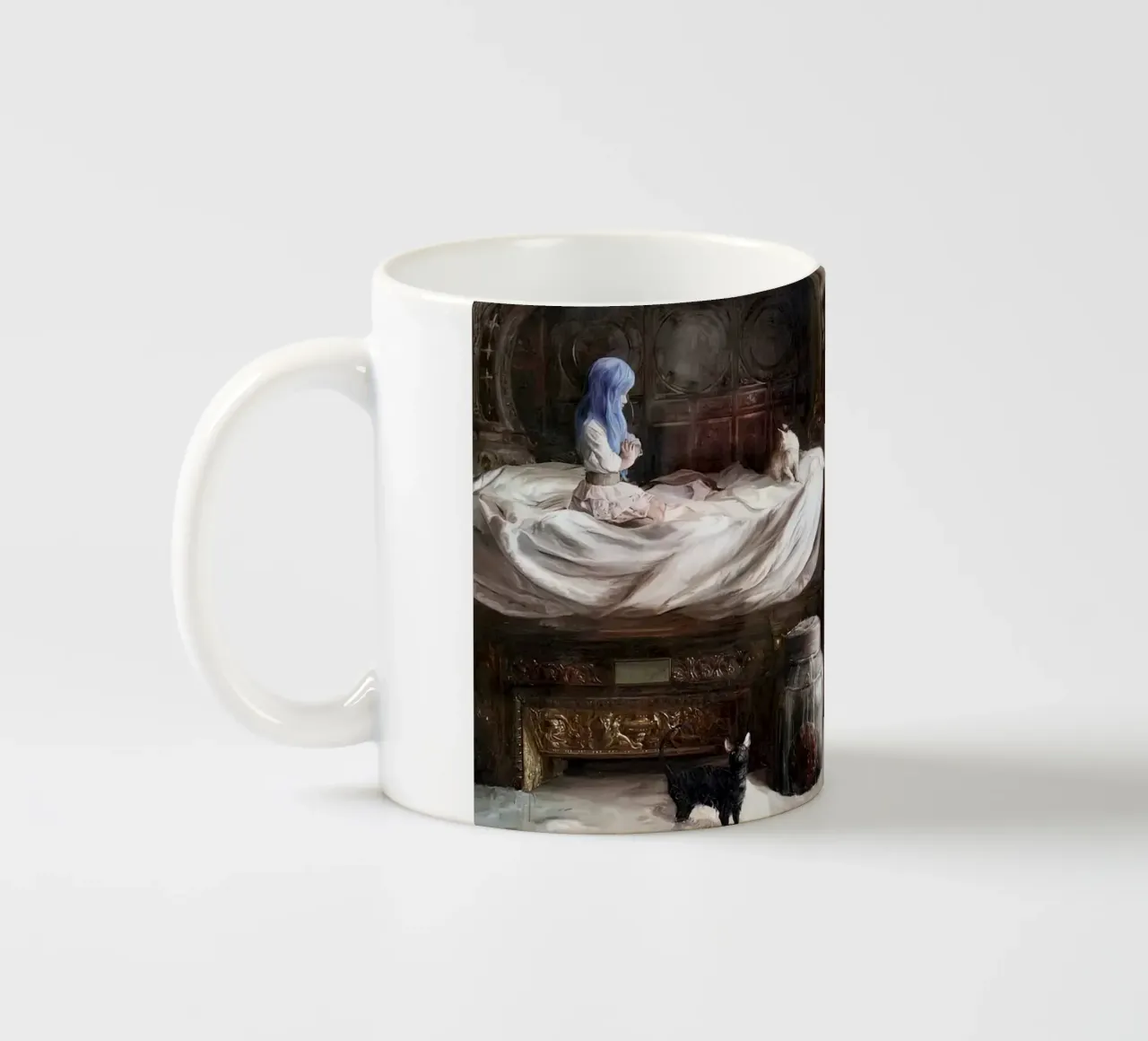 Guillermo Lorca Le ragazze e il coniglio tazza in ceramica da Birgitart