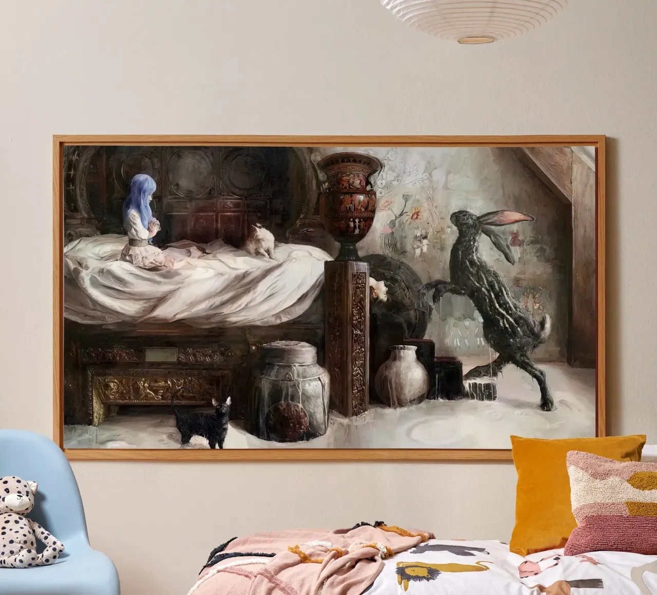 Guillermo Lorca Le ragazze e il coniglio alluminio dibond da Birgitart