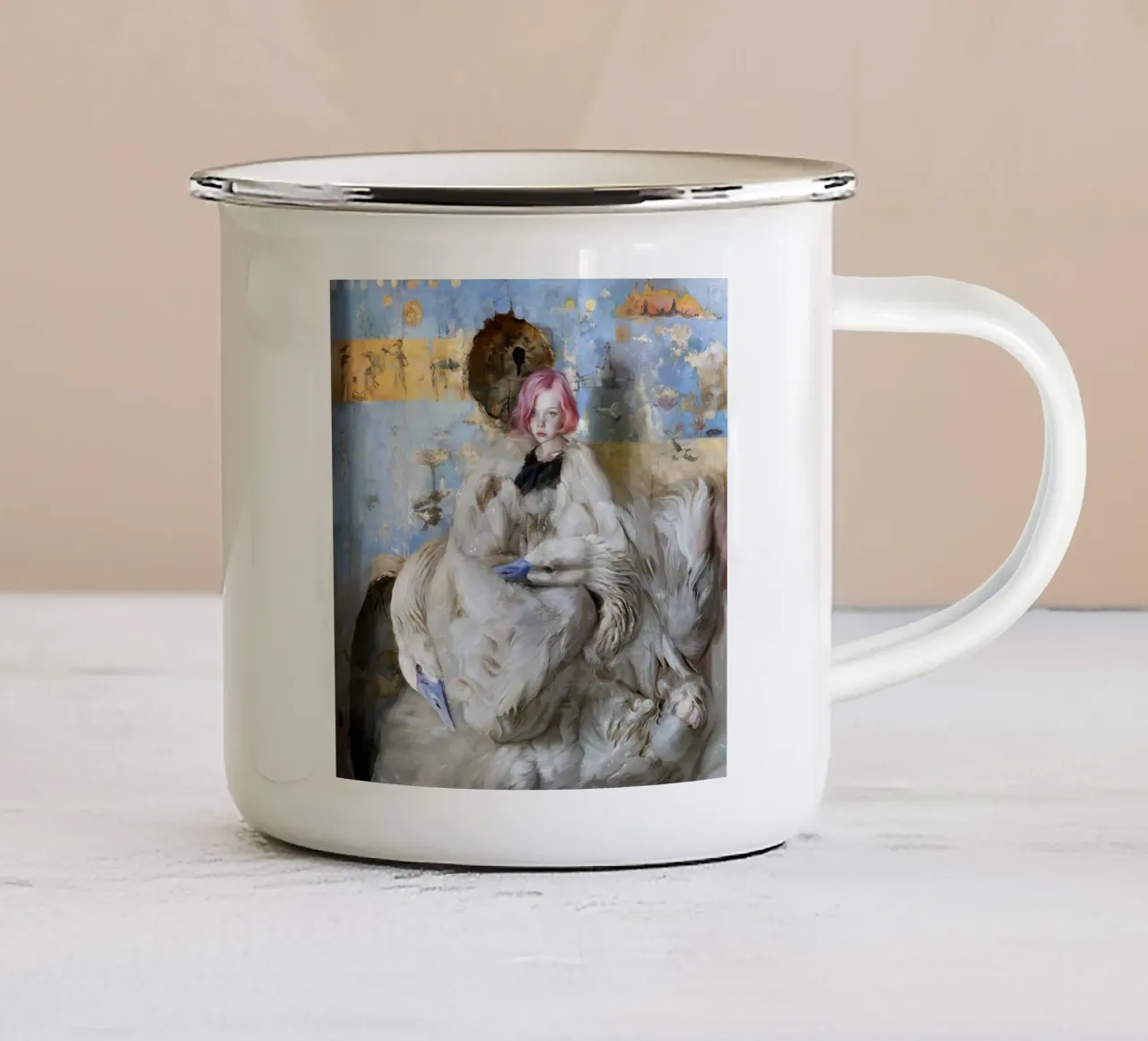 Guillermo Lorca Her New Suit tazza in smalto da Birgitart