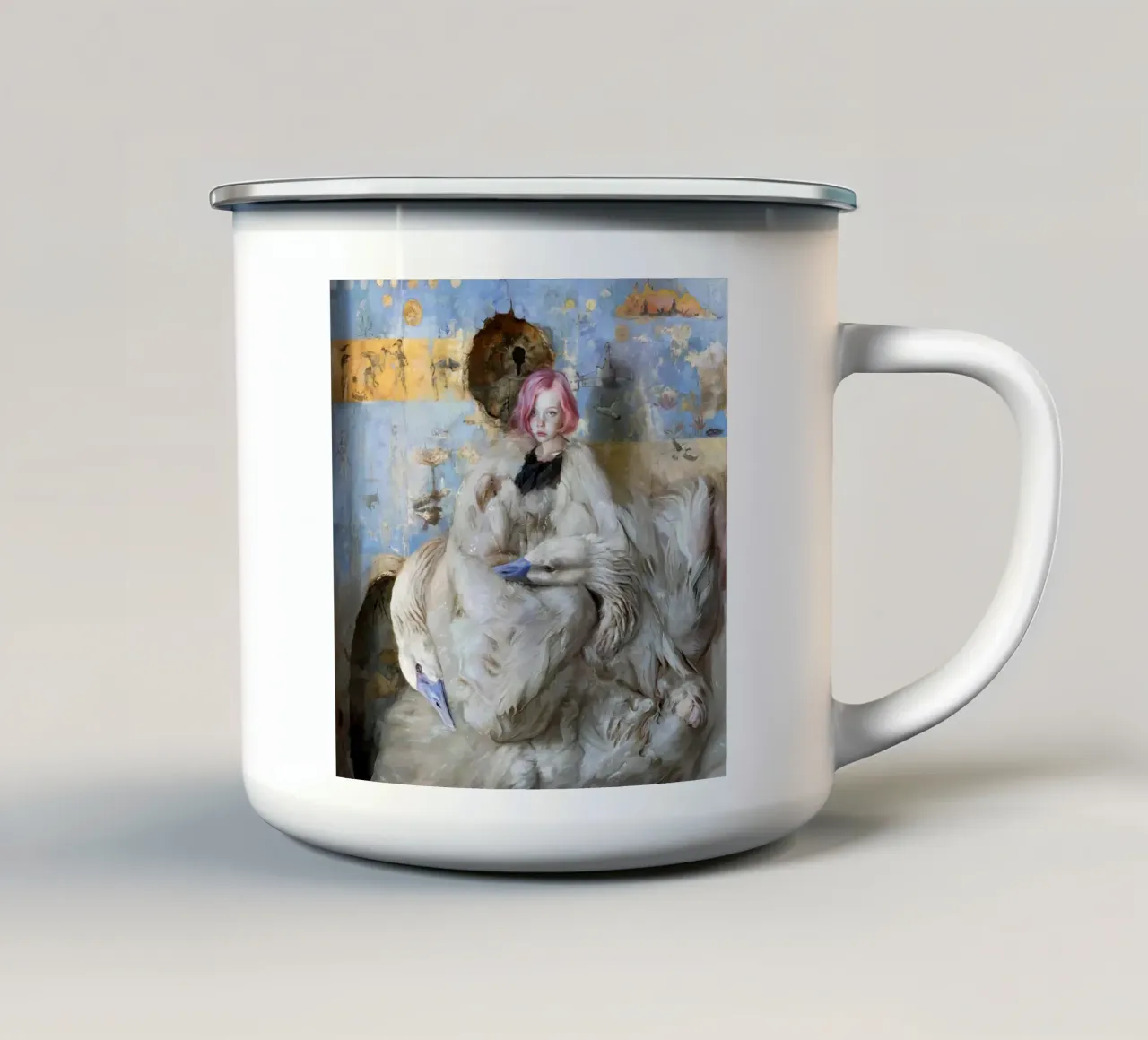 Guillermo Lorca Her New Suit tazza in smalto da Birgitart