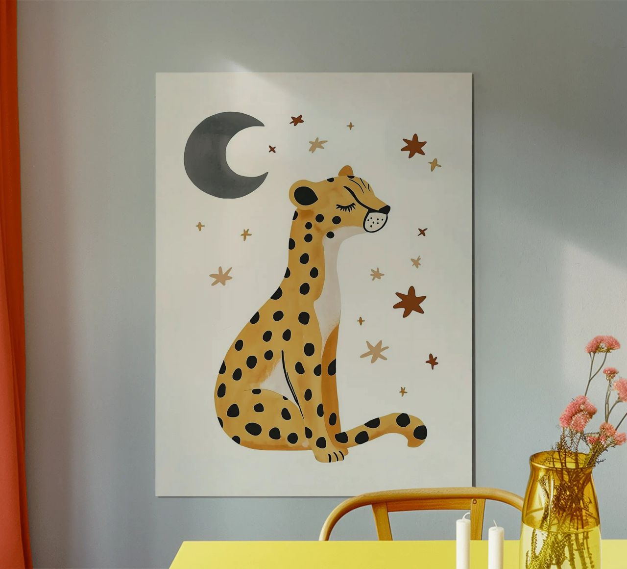 Himmlisches Tier Druck, Leopard Poster, Tier Kinderzimmer Kunst Poster von Little Lola