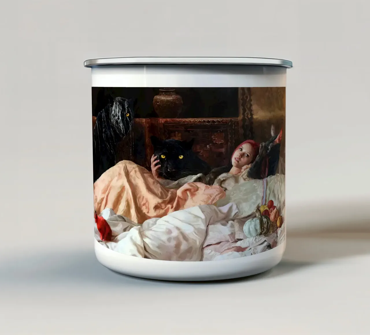 Guillermo Lorca Javi con le Pantere tazza in smalto da Birgitart