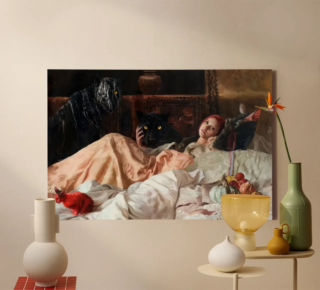 Guillermo Lorca Javi with Panthers canvas with Floater frame by Birgitart