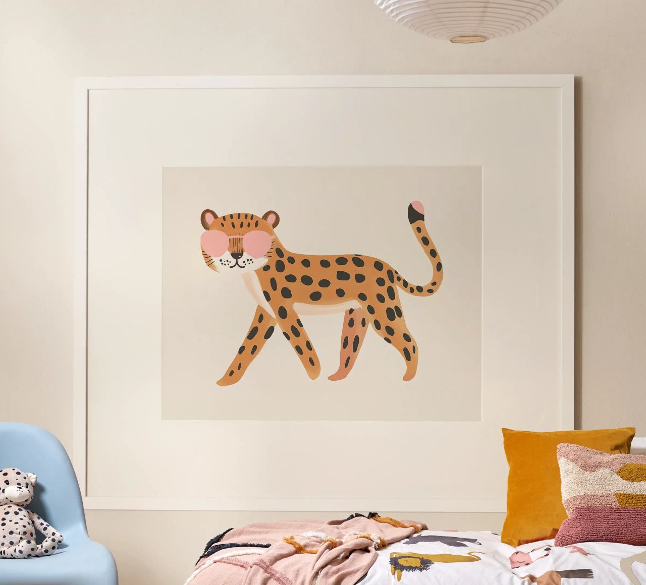 Leopard mit Sonnenbrille, Safari Kinderzimmer Kunst, Kinder Wandkunst Poster von Little Lola