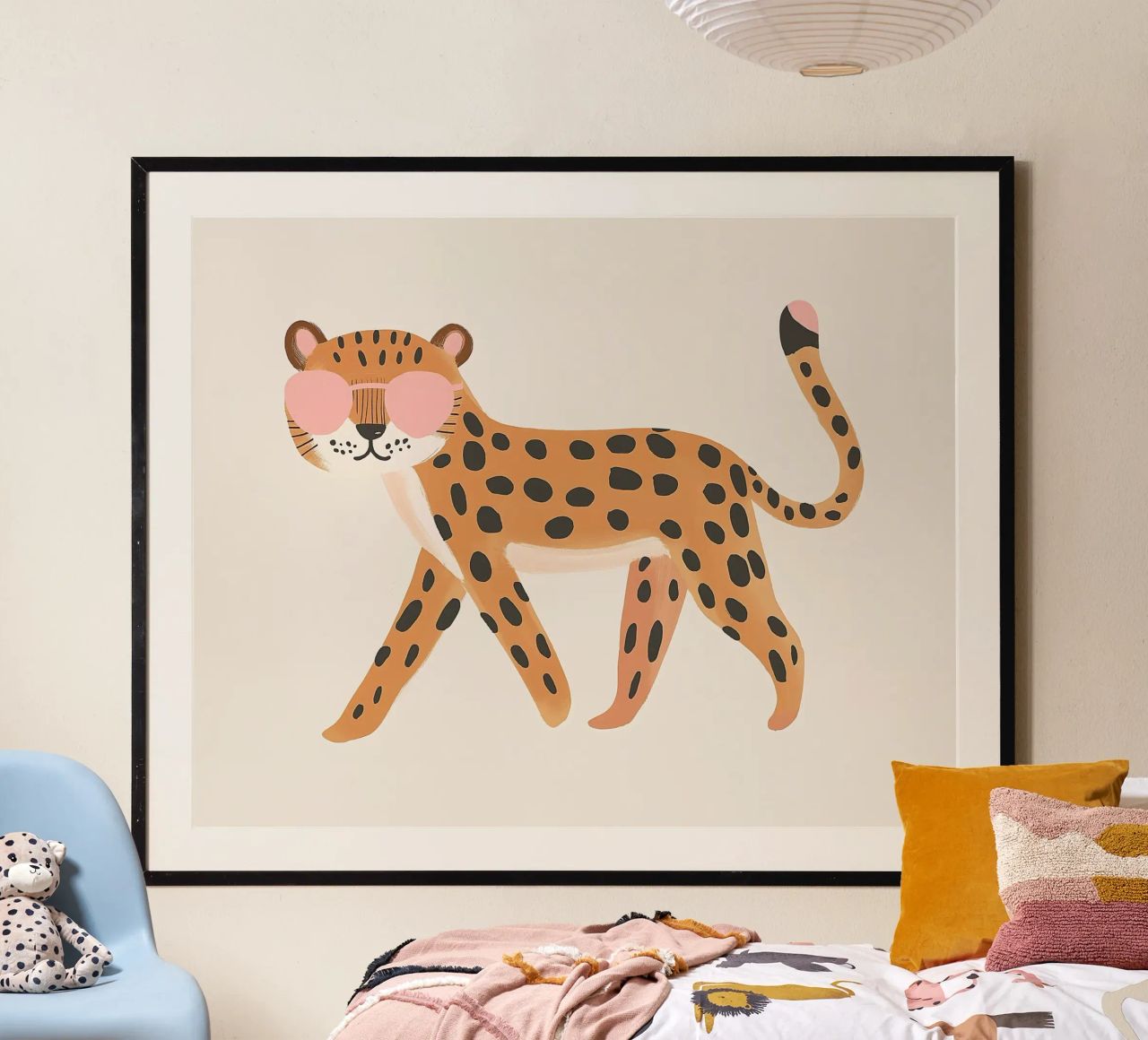 Leopard mit Sonnenbrille, Safari Kinderzimmer Kunst, Kinder Wandkunst Poster von Little Lola