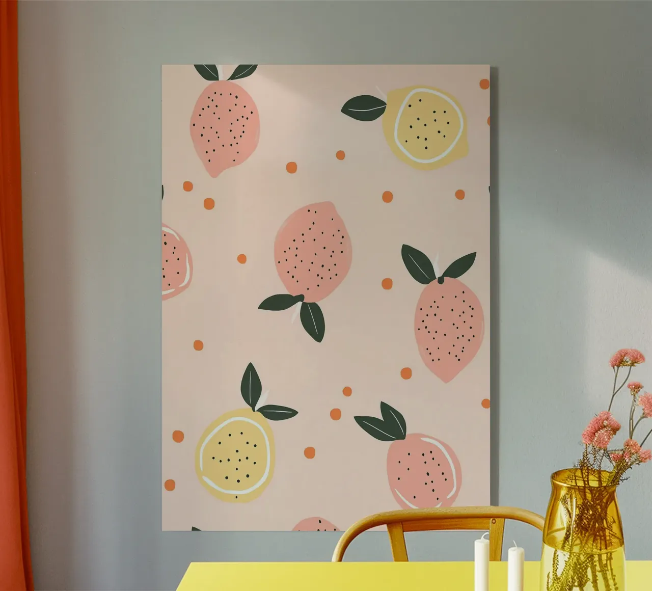 Fruit Print, Lemon Poster, Nursery Wall Art, Kids Poster acrylic glass by Little Lola