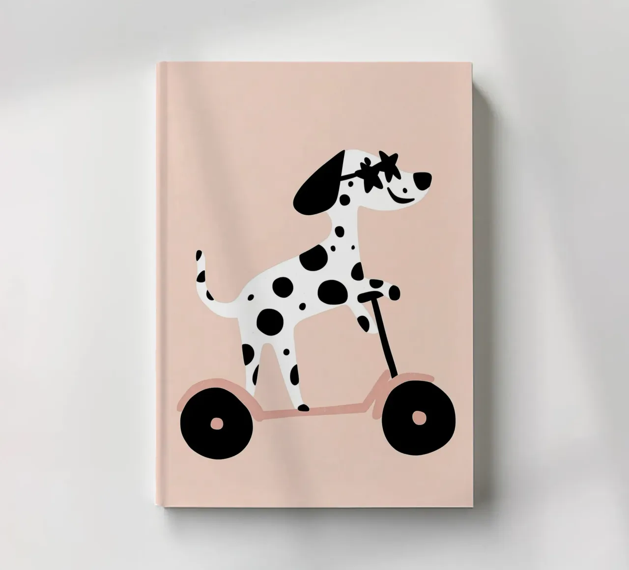 Dalmatian on scooter notebook by Little Lola