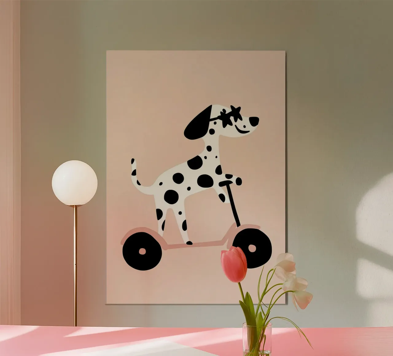 Dalmata in scooter alluminio dibond da Little Lola