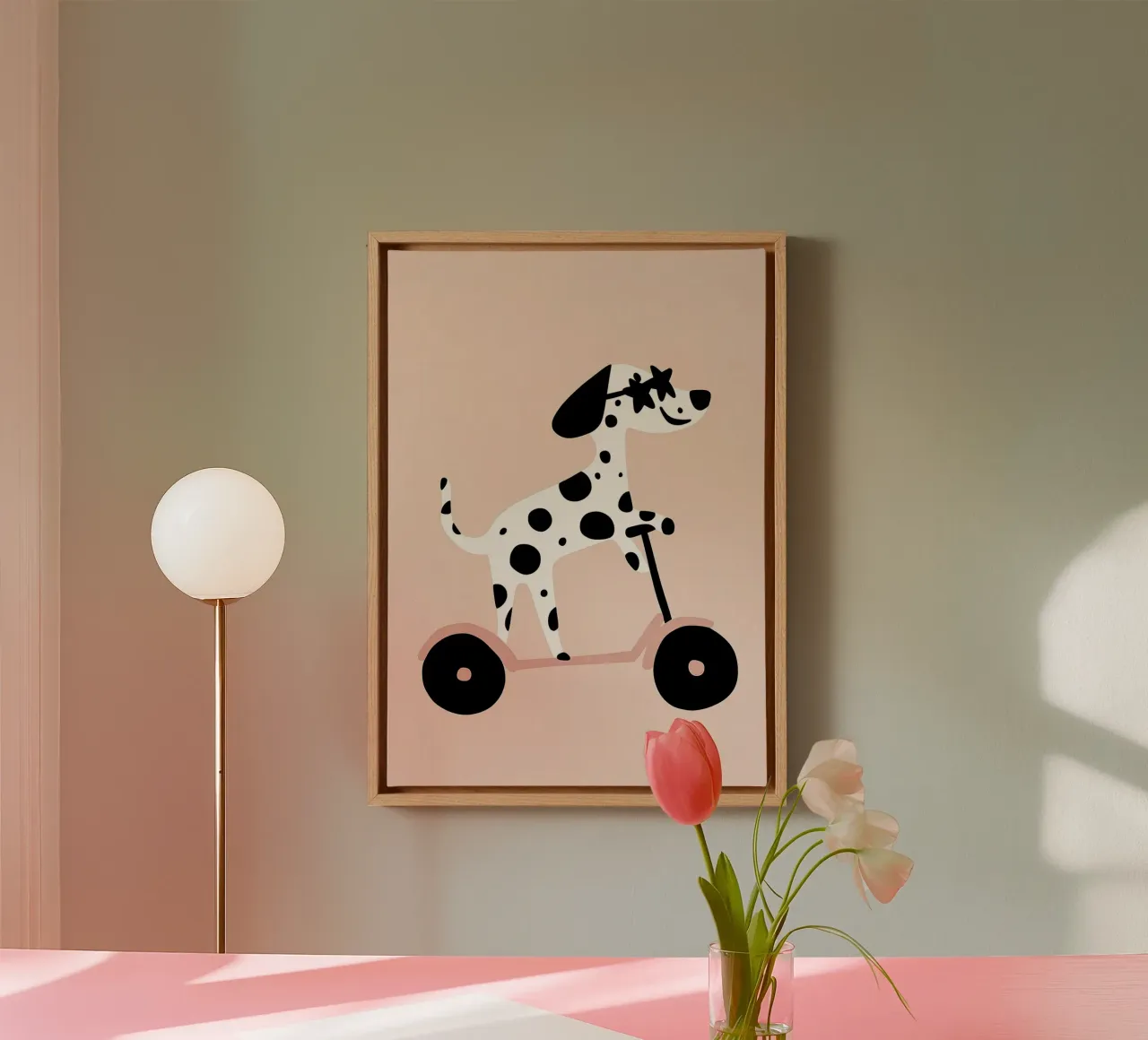 Dalmata in scooter tela con Cornice a cassetta da Little Lola