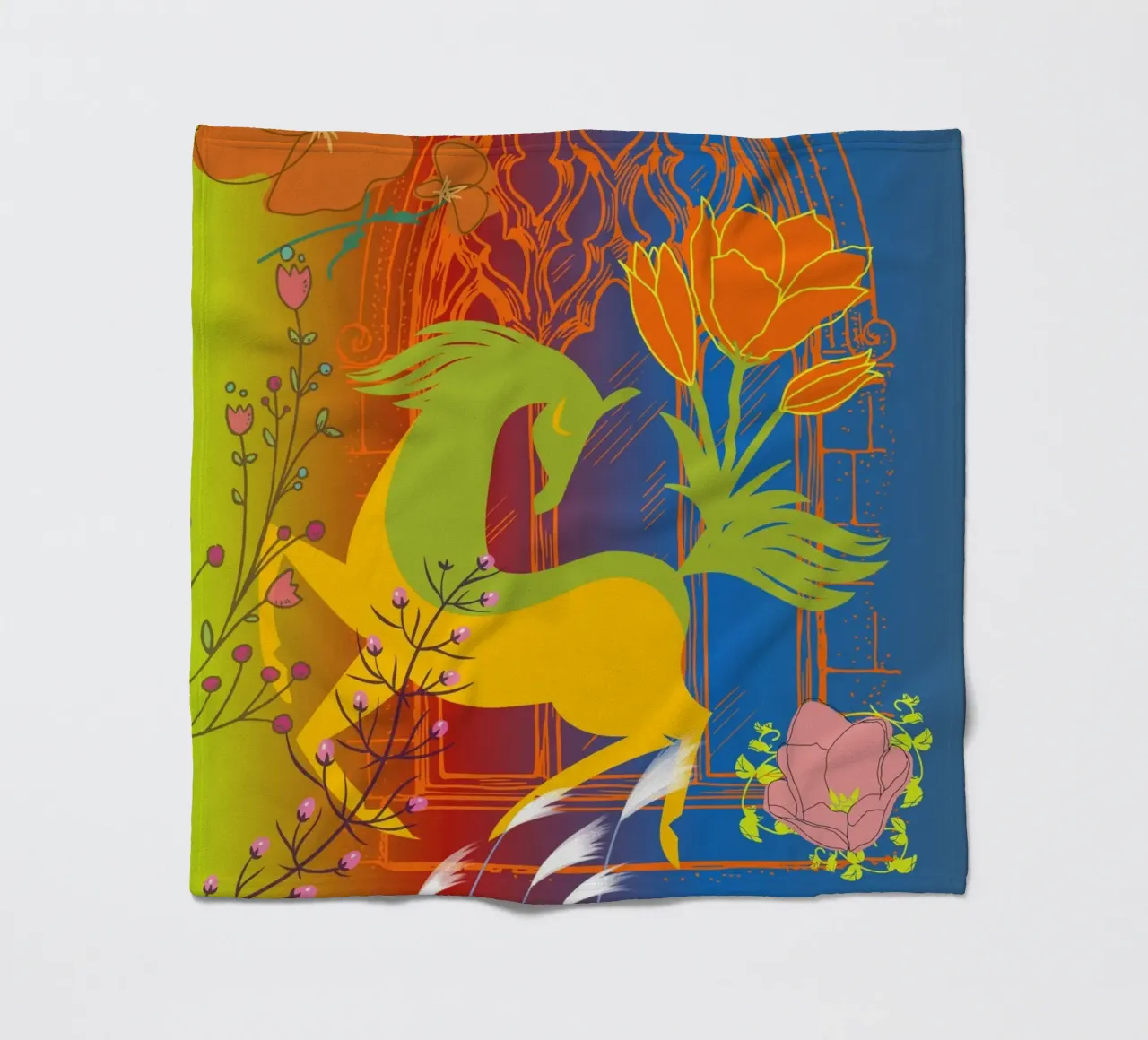 Caballo de flores coperta in pile da Studio Tikao