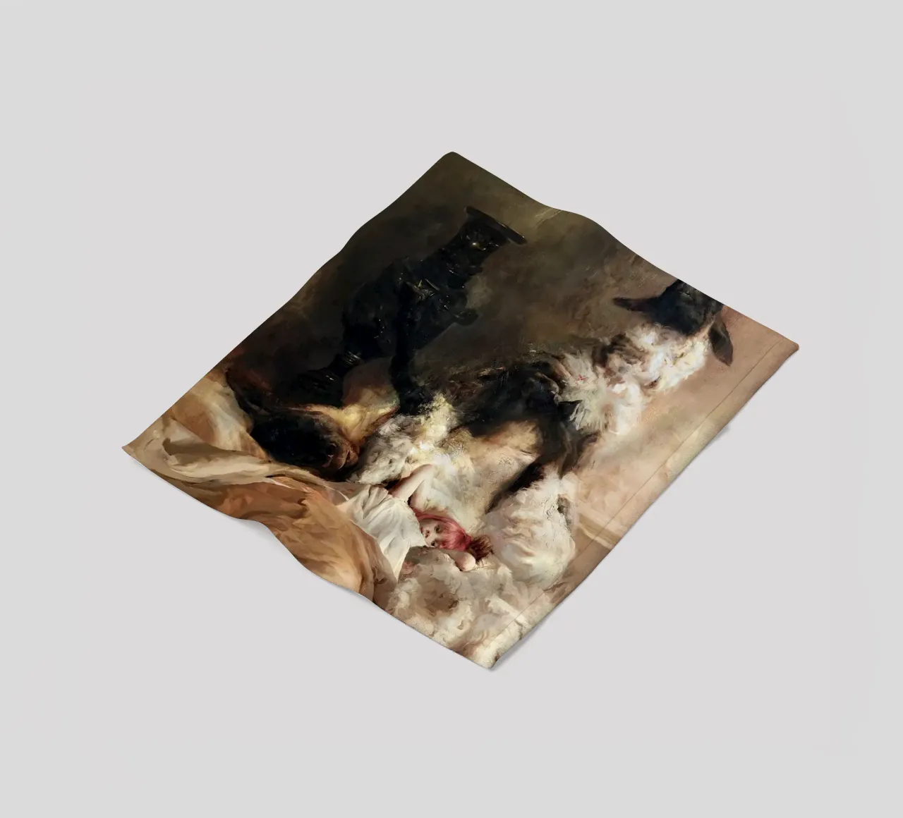 Guillermo Lorca Laura and the Sheep fleece blanket by Birgitart