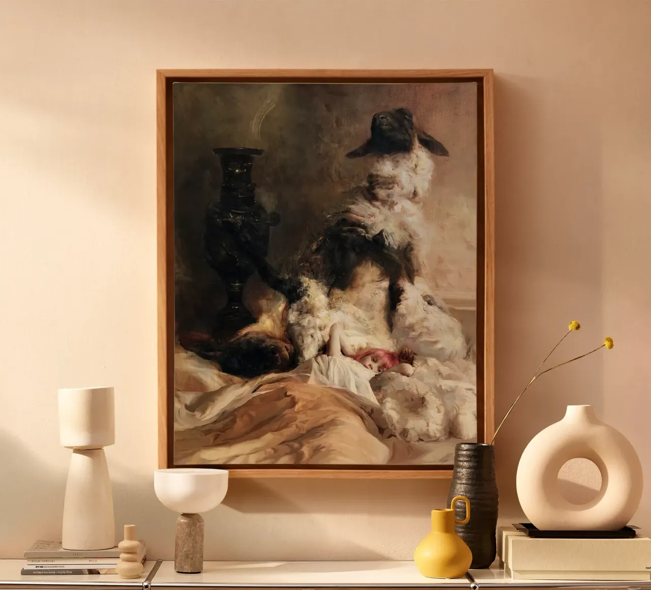 Guillermo Lorca Laura and the Sheep canvas by Birgitart