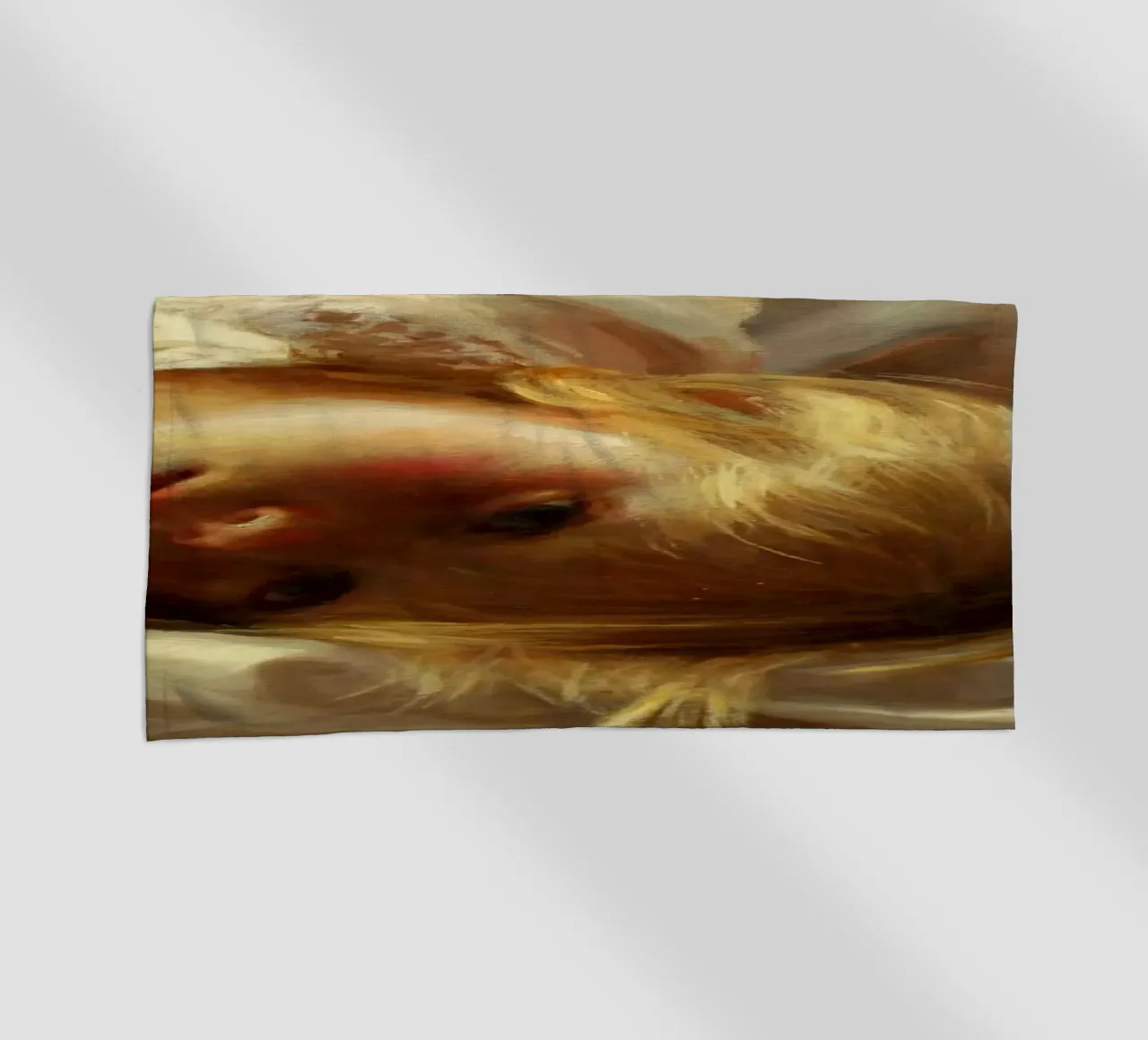 Guillermo Lorca Laura Head beach towel by Birgitart
