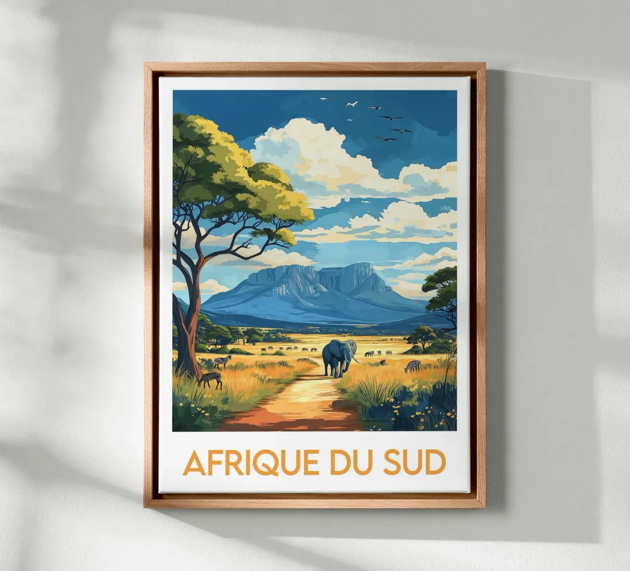 Zuid-Afrika poster canvas met Baklijst van Frame the World
