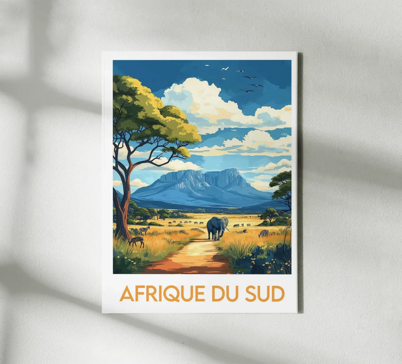 Zuid-Afrika poster canvas met Baklijst van Frame the World
