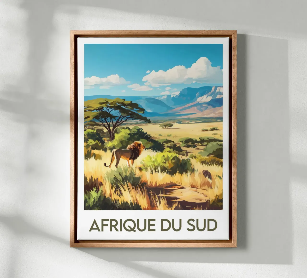Zuid-Afrika poster canvas met Baklijst van Frame the World