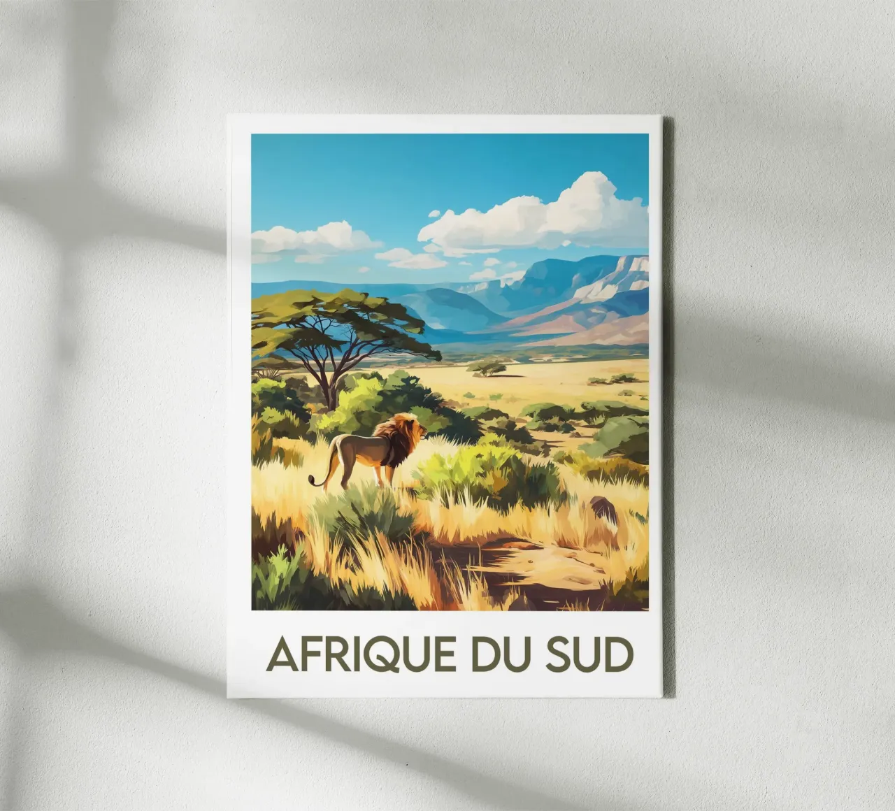 Zuid-Afrika poster canvas met Baklijst van Frame the World