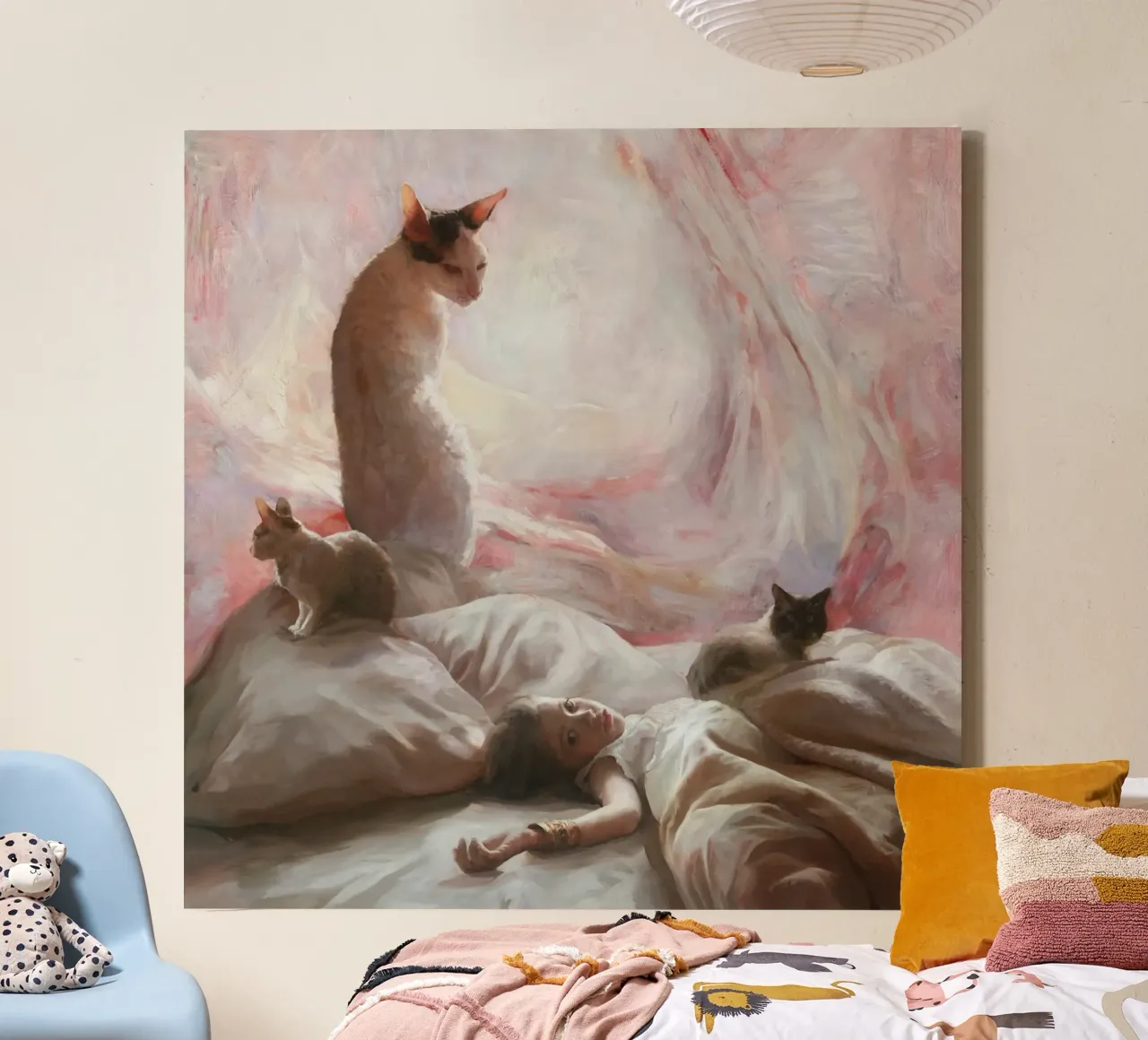 Guillermo Lorca La lumière et les chats toile de Birgitart