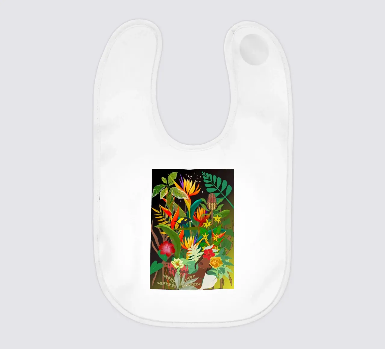 The ancestor and the bird baby bib by Studio Tikao