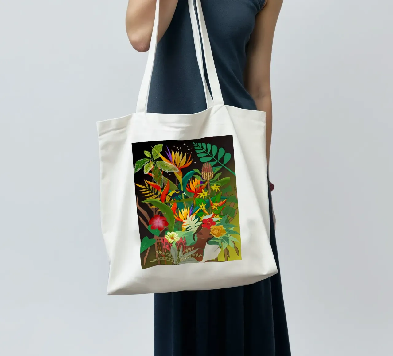 The ancestor and the bird tote bag by Studio Tikao