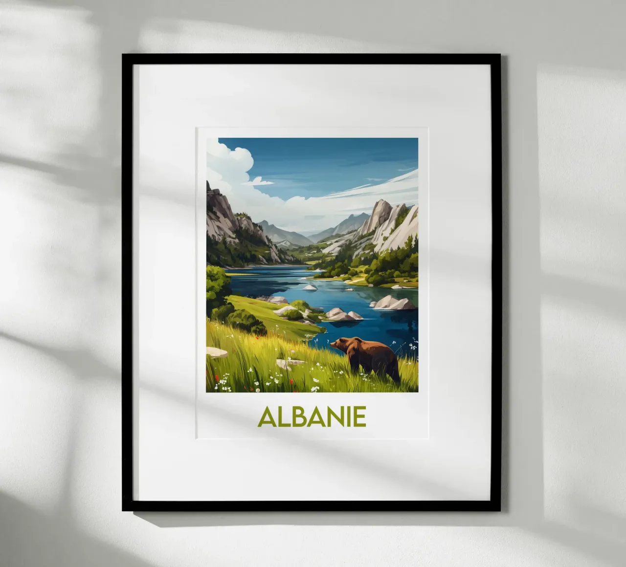 Affiche Albanie poster con telaio in legno da Frame the World
