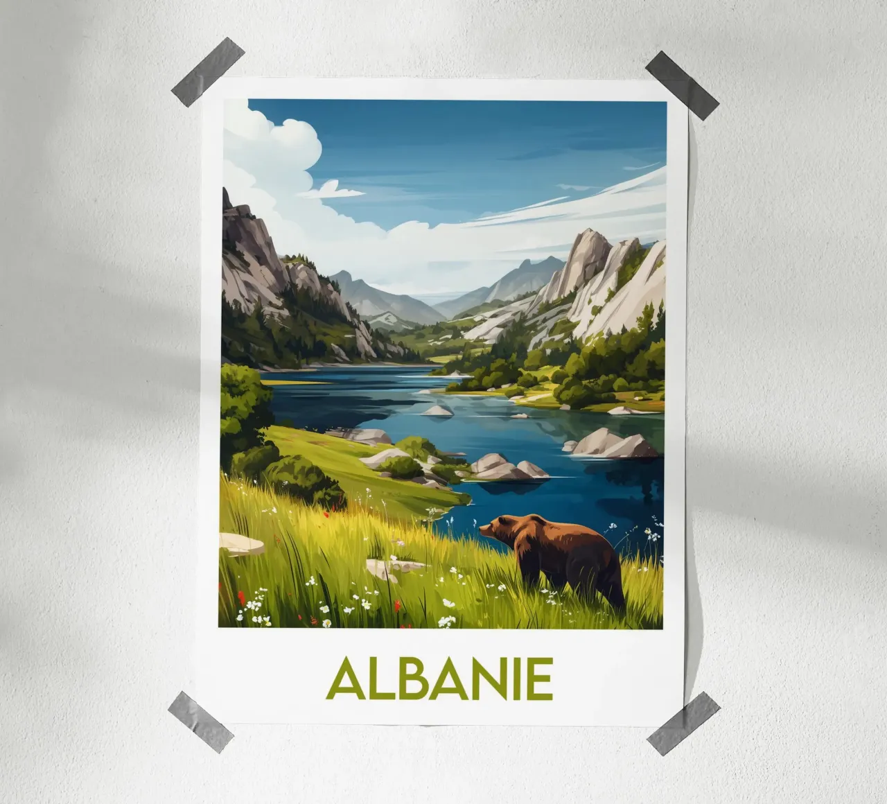 Affiche Albanie poster con telaio in legno da Frame the World